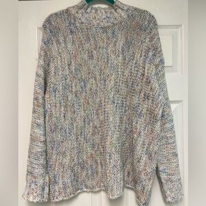 EUC Marled knit mock oversized turtleneck sweater